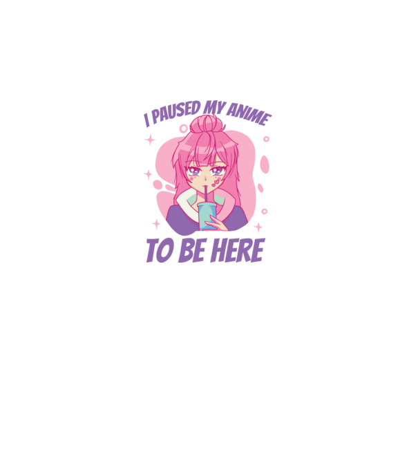 I paused my Anime to be here model negru pe tricou