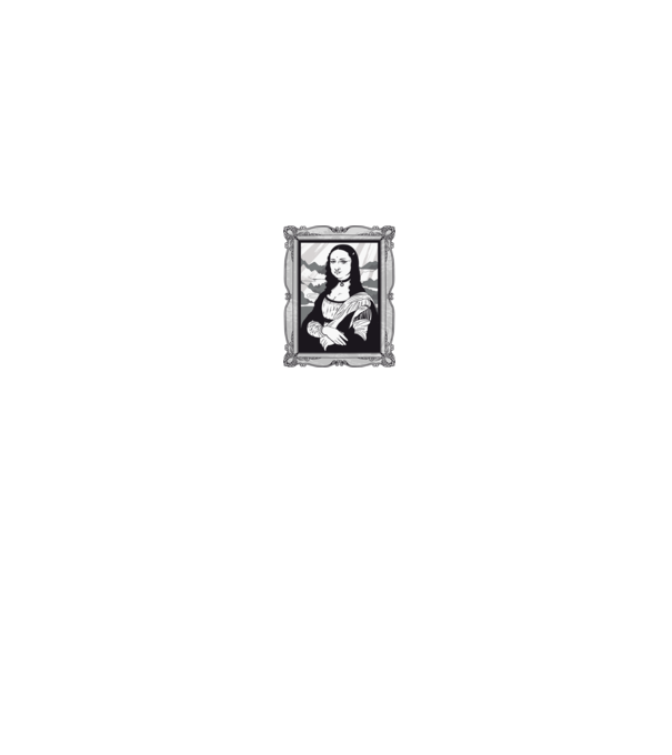 Mona Lisa gotică model negru pe tricou