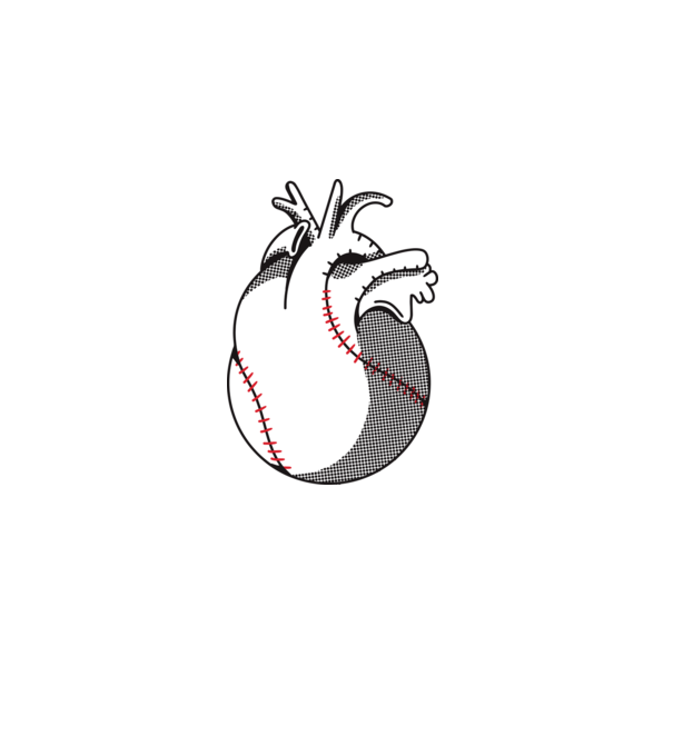 Inimă Baseball model albastru deschis pe tricou