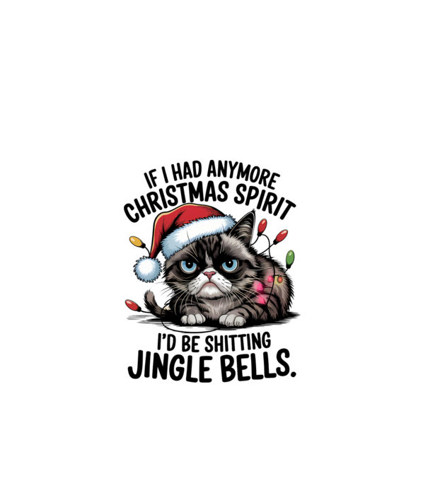 Christmas Spirit Grumpy Cat Alb model alb pe tricou