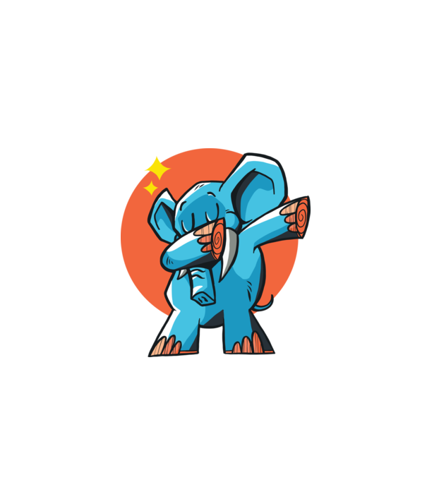 Elefant DAB model albastru închis pe tricou