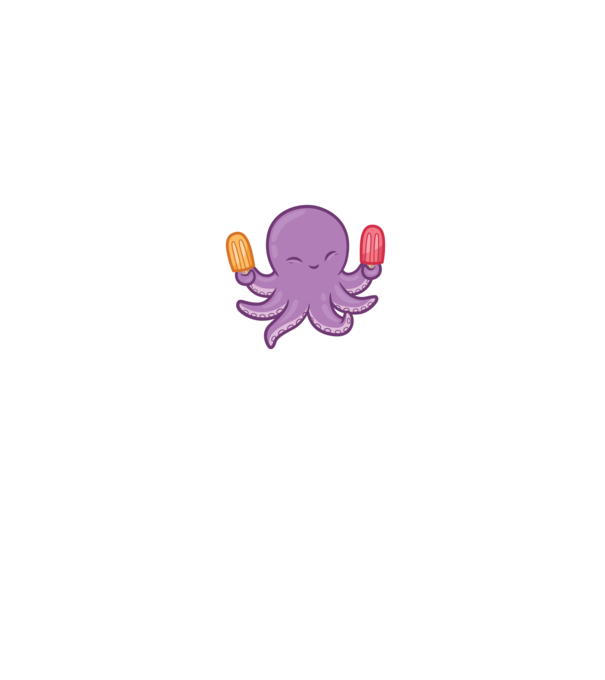 Înghețată Caracatiță Octopus model negru pe tricou