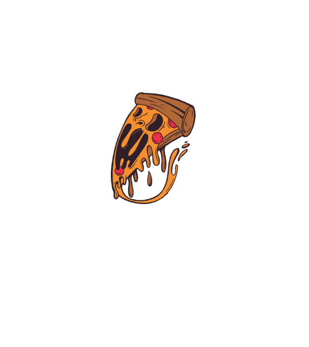 Pizza Horror model gri pe tricou