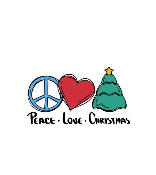 Peace Love Crăciun model alb pe tricou