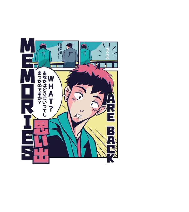 Anime Vaporwave benzi desenate model albastru deschis pe tricou