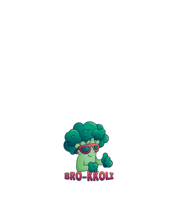 Broccoli model negru pe tricou