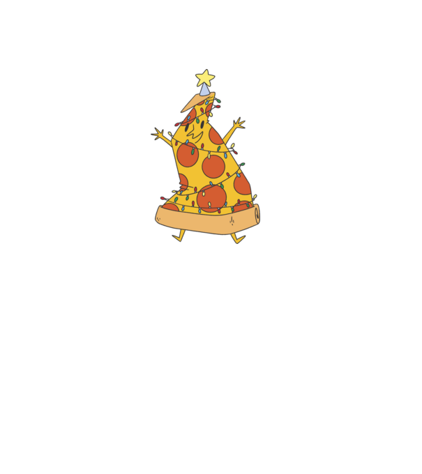 Pizza pom de Crăciun model verde pe tricou