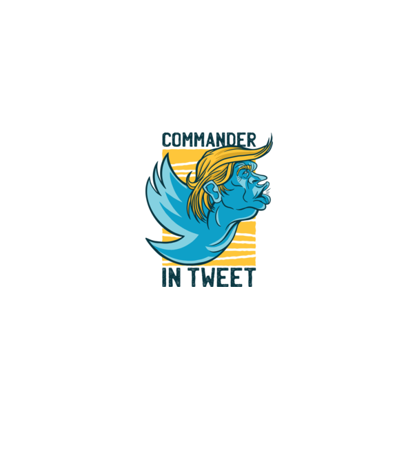 Commander in Tweet - Trump model alb pe tricou