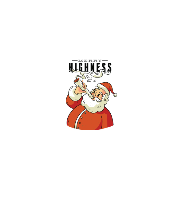 Merry Highness Mikulás fumează iarbă model verde pe tricou