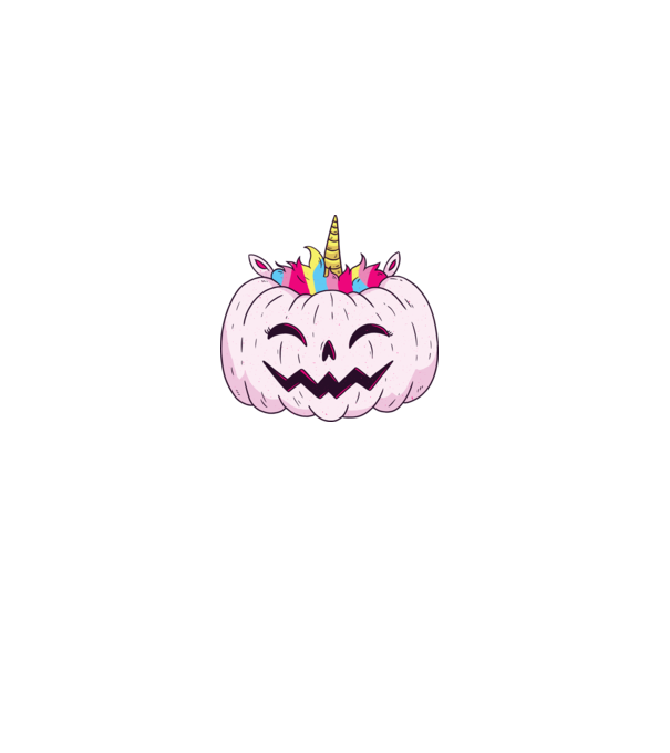 Unicorn Dovleac Halloween model albastru închis pe tricou