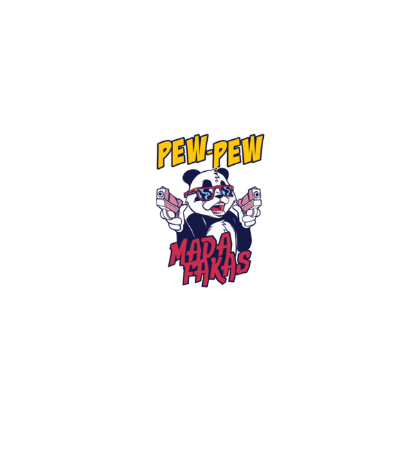 Pew Pew Pew Madafakas Panda model albastru regal pe tricou