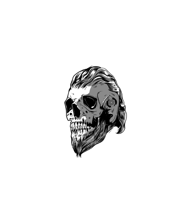 Craniu Viking model negru pe tricou
