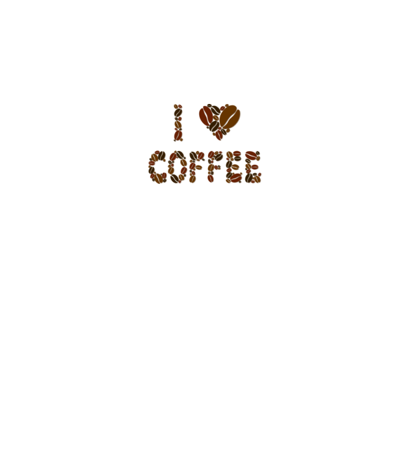 I Love Coffee model alb pe tricou