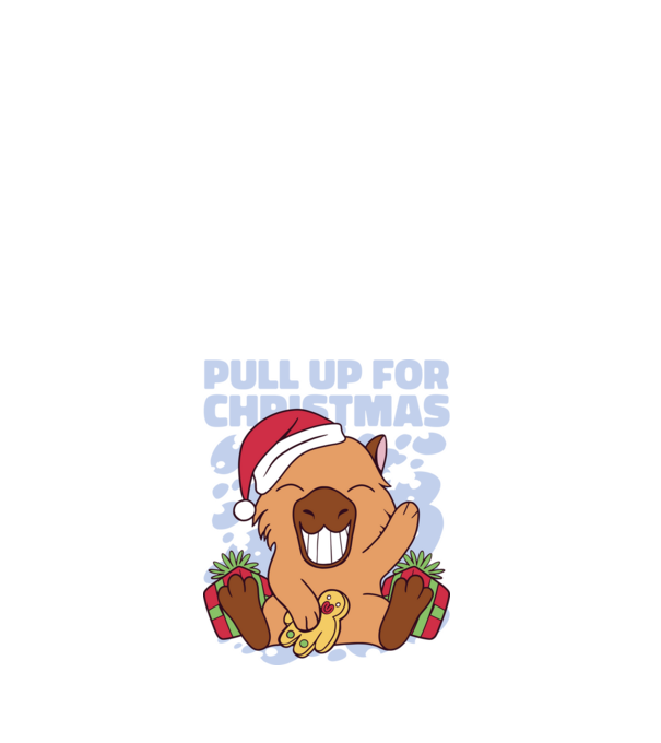 Pull up for christmas Capybara model alb pe tricou