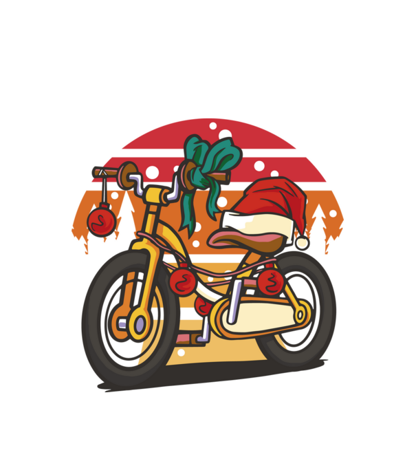 Bicicletă de Crăciun model alb pe tricou