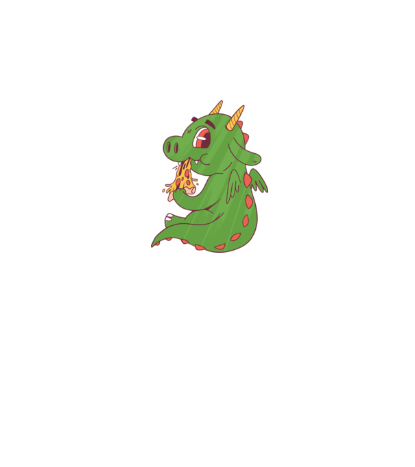 Pizza Dino model negru pe tricou