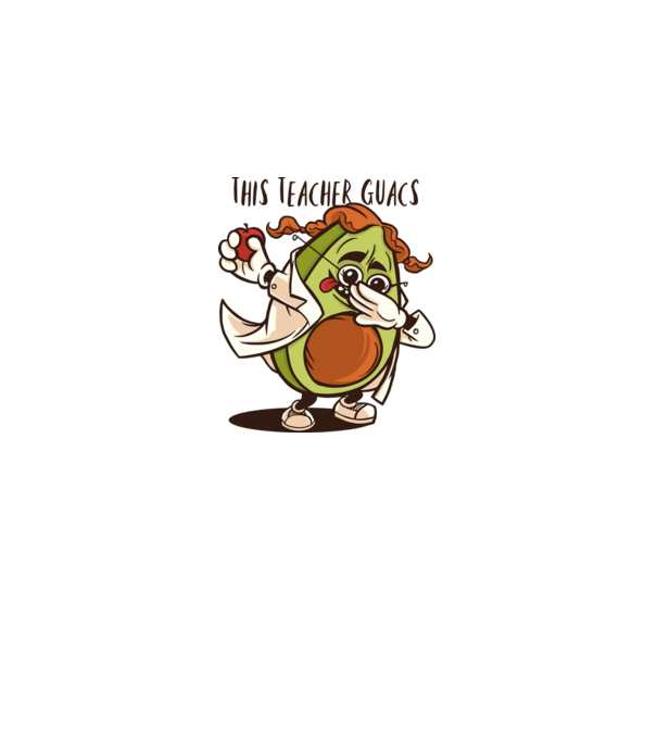 Profesor Avocado DAB model alb pe tricou
