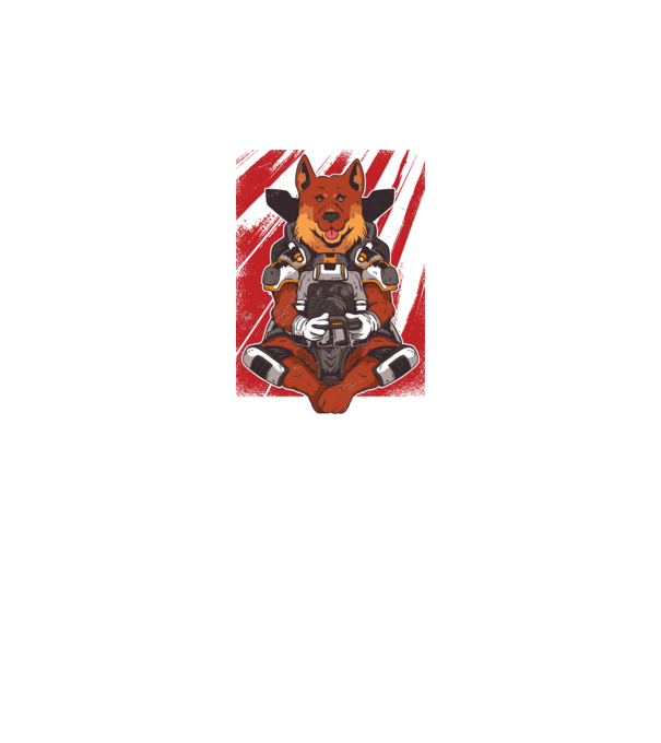 Gamer Ciobănesc german Apex model gri pe tricou