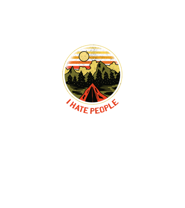 Urăsc oamenii tricou de camping model negru pe tricou