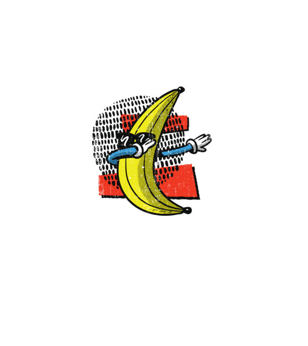 Banană DAB model alb pe tricou