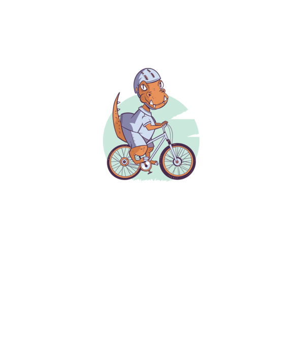 Dinozaur de T-Rex cu bicicletă model turcoaz pe tricou