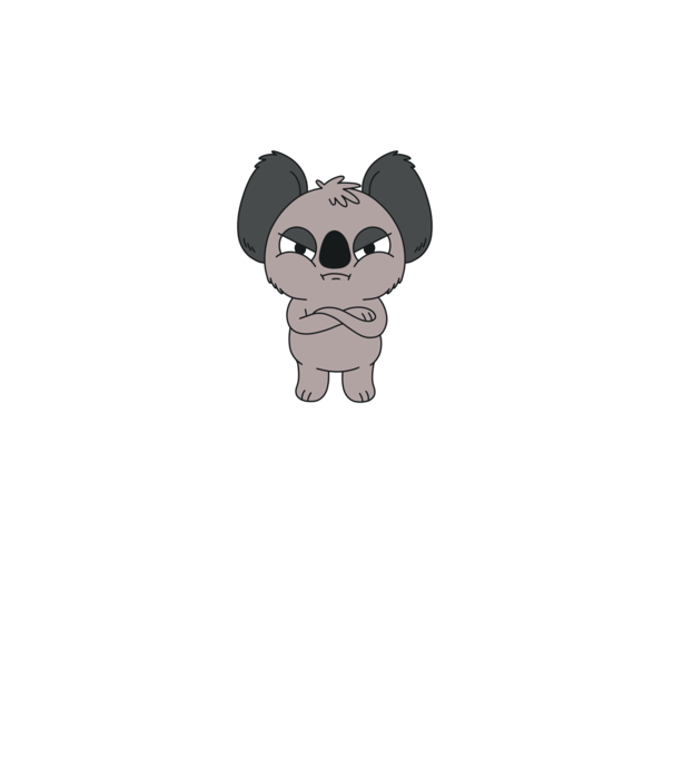 Koala Supărat model gri pe tricou