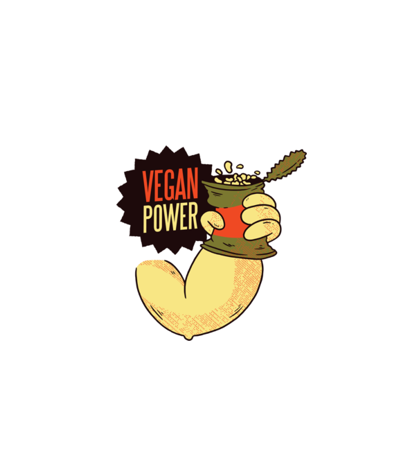 Putere vegan model albastru închis pe tricou