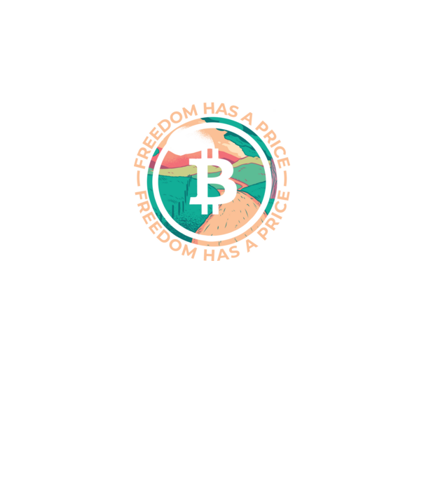 Libertatea are preț Bitcoin model negru pe tricou