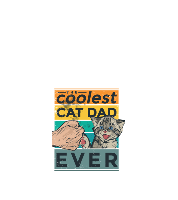Coolest Cat Dad Ever - Cel mai tare tată cu pisică model negru pe tricou