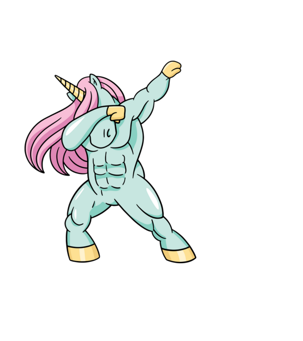 Unicorn Body Building DAB model albastru deschis pe tricou