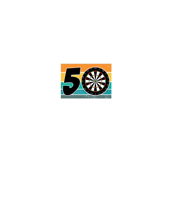 'I''m not 50 I''m bullseye darts birthday' model negru pe tricou