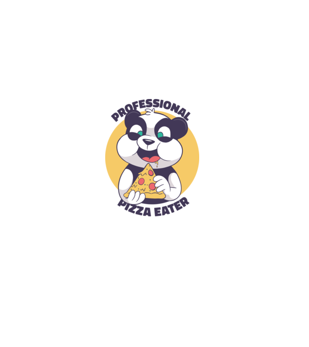 Panda Pizza model albastru deschis pe tricou