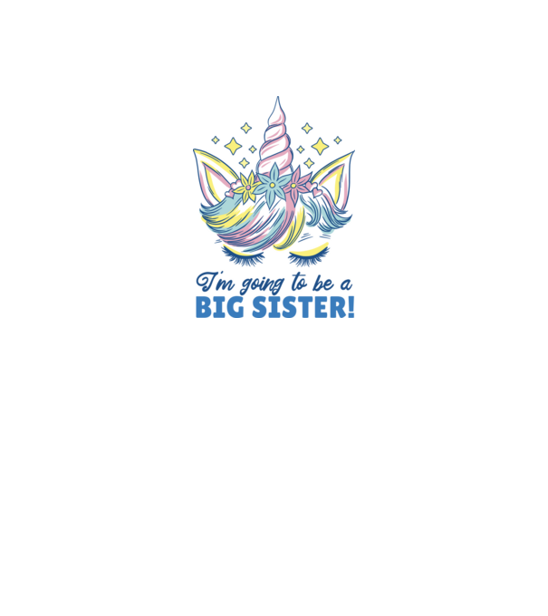 O să fiu un frate mai mare Unicorn model alb pe tricou