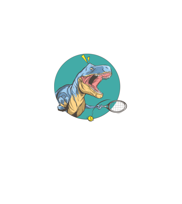 Dinozaur T-rex Tenis model alb pe tricou