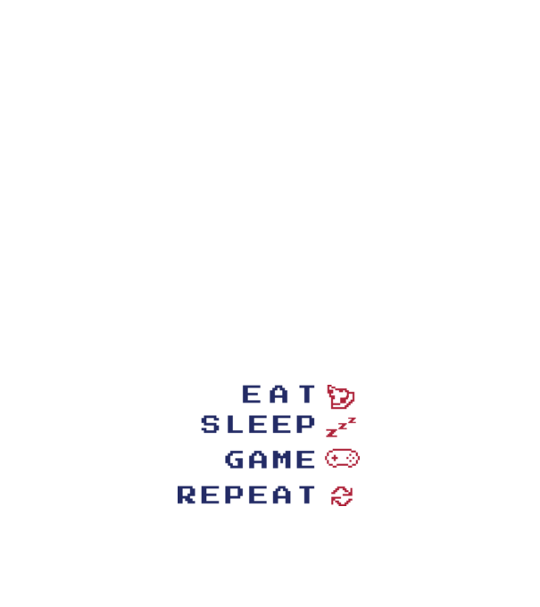 Eat Sleep Game Repeat model negru pe tricou