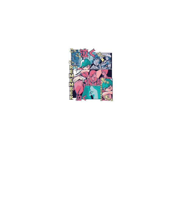 Anime Vaporwave benzi desenate model gri pe tricou