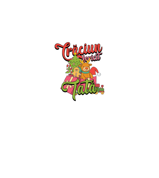 CRĂCIUN FERICIT TATĂ model negru pe tricou
