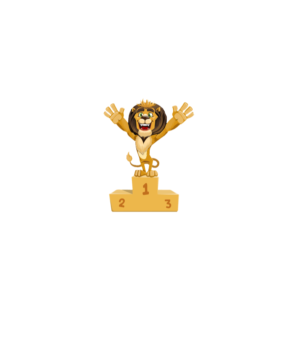 lion champion model alb pe tricou