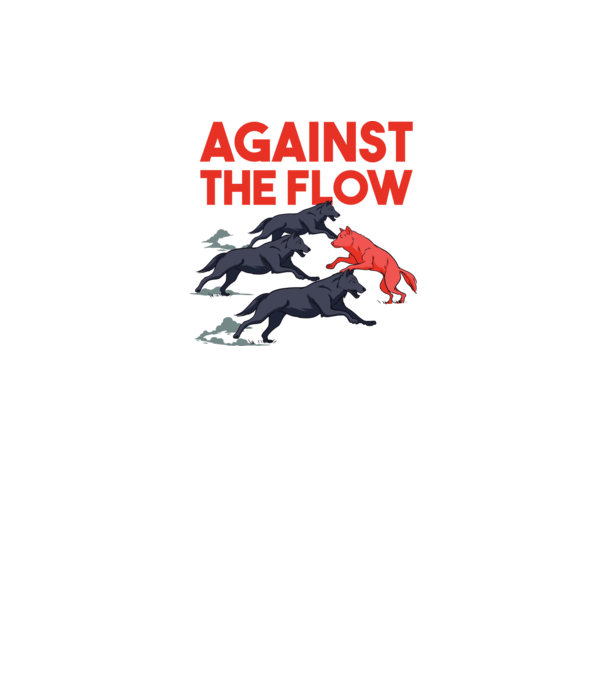 Against the flow - Împotriva curentului model alb pe tricou