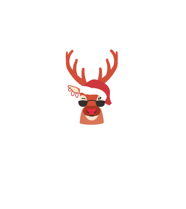 Cool Reindeer Rudolph model negru pe tricou