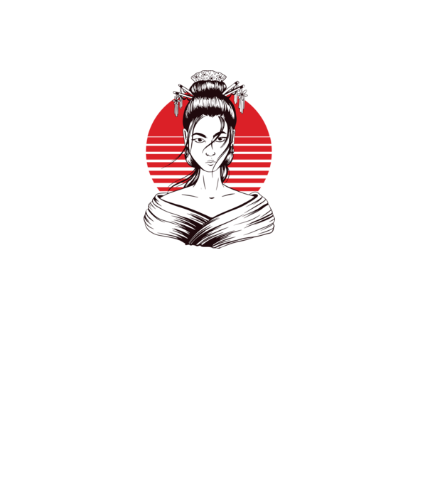 Geisha japoneză model gri pe tricou