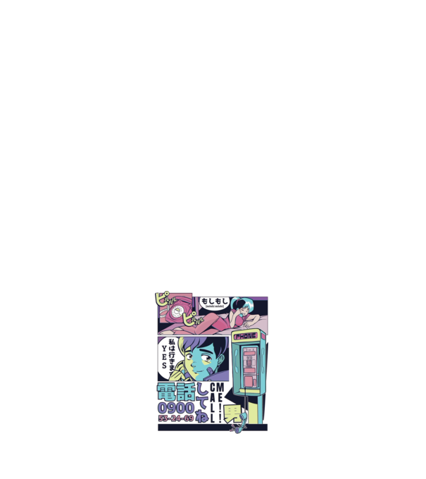 Anime Vaporwave benzi desenate model negru pe tricou