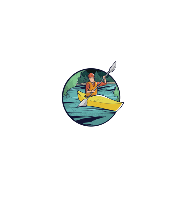 Caiac-canoe model negru pe tricou
