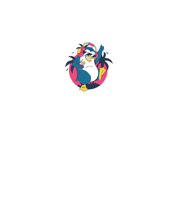 Pinguin de Petrecere model alb pe tricou