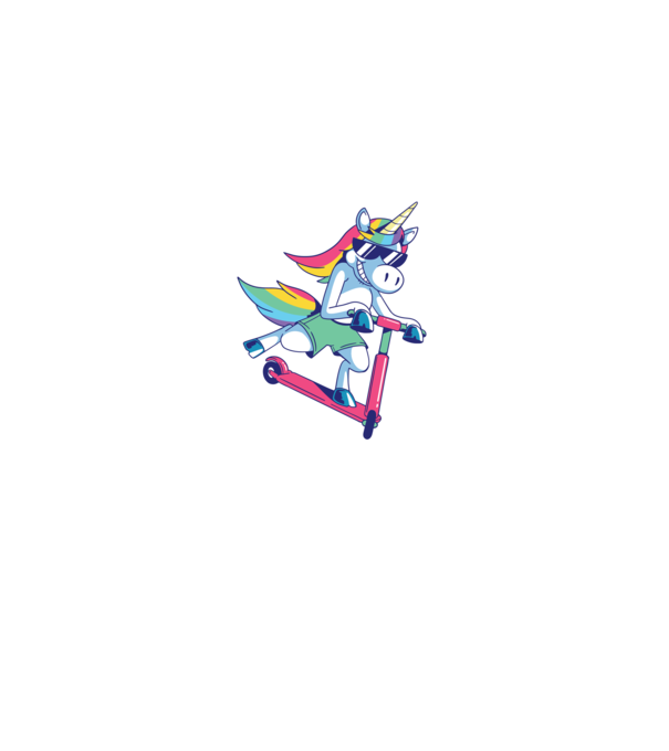 Unicorn cu trotinetă tricou amuzant model negru pe tricou