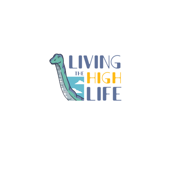 Living the High Life Dinosaur model negru pe tricou