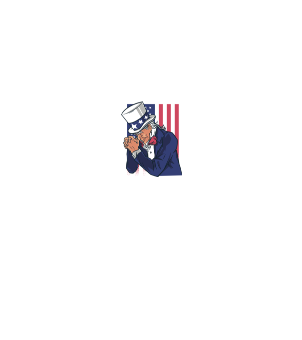Uncle Sam se roagă model alb/roșu pe tricou