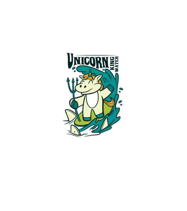 Unicorn regele apelor model albastru deschis pe tricou