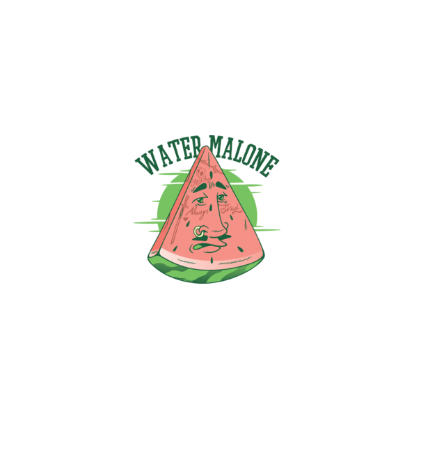 Water Malone model alb pe tricou