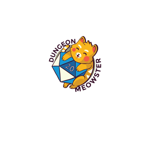 Dungeon Meowster joc de rol RPG tricou cu pisică model alb pe tricou
